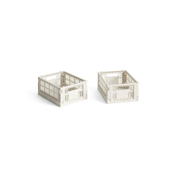 HAY Recycled Plastic Collapsible Color Crate - Off White