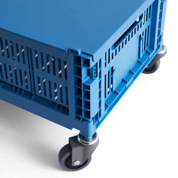 HAY Recycled Storage Bin Collapsible Plastic Lid - Electric Blue