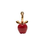 Andr??s Gallardo Red Apple Single Gold-Plated Hoop Earring