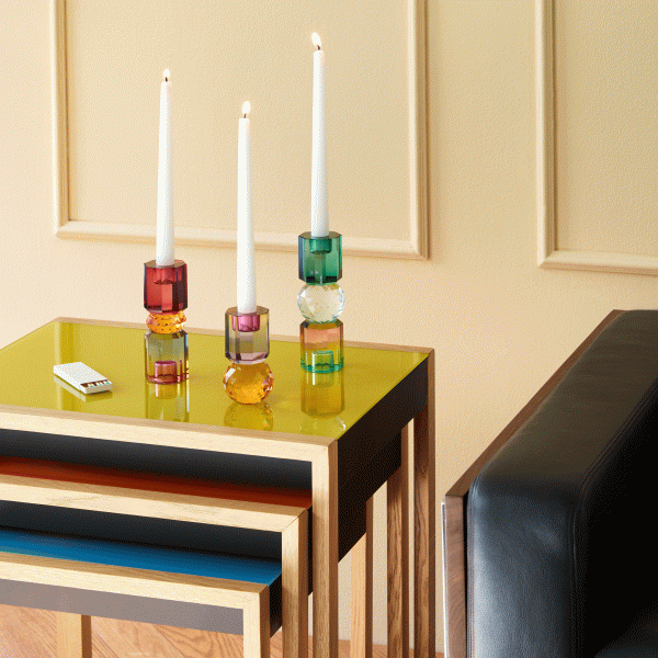 Faceted Crystal Candle Holder - Multi
