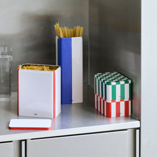 HAY Tin Container - Blue/ Off White