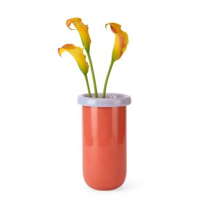 Plegado Glass Vase - Orange/ Pale Pink