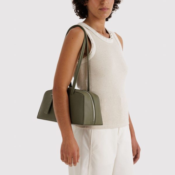 Baggu Recycled Leather Bowler Bag - Loden