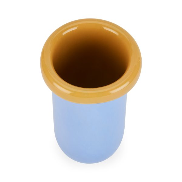 Plegado Glass Vase - Sky Blue/ Yellow