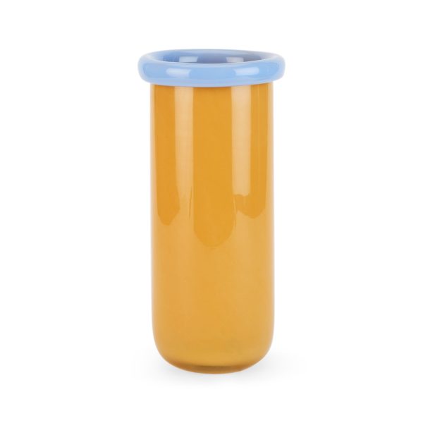 Plegado Glass Vase - Yellow/ Sky Blue