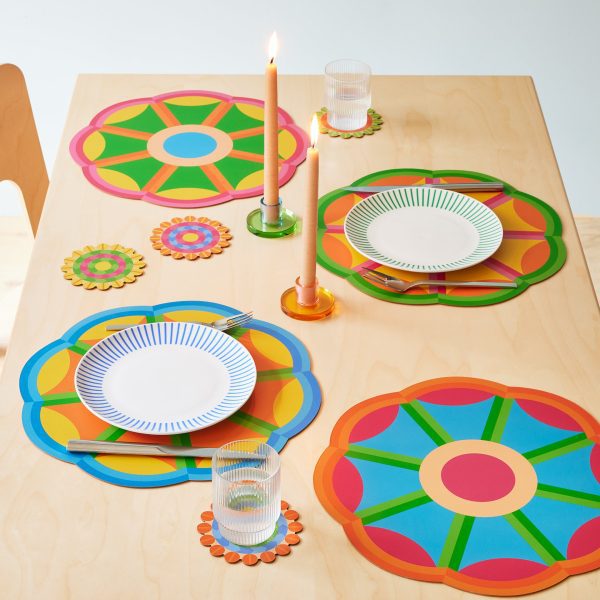 Yinka Ilori Radiant Blooms Recycled Leather Coasters - Set of 4