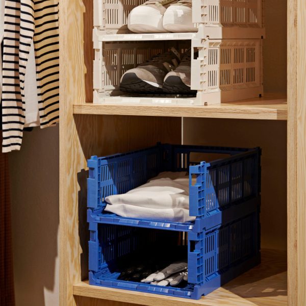 HAY Recycled Plastic Collapsible Color Crate - Electric Blue