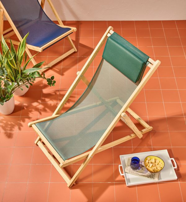 Relax Folding Deck Chair - Sage/ Green