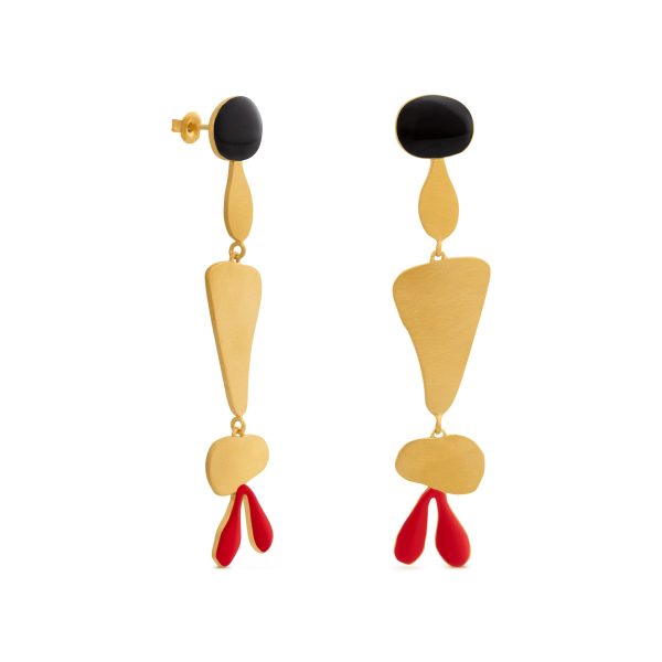 Joan Mir?? Gold-Plated Linear Shapes Earrings