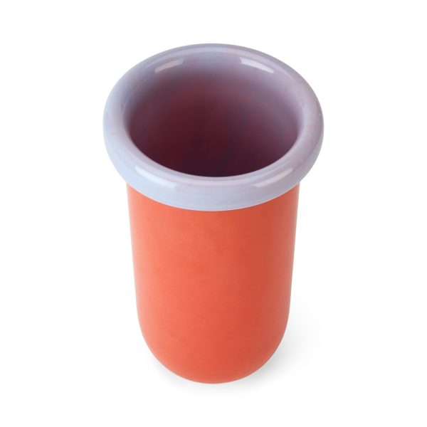 Plegado Glass Vase - Orange/ Pale Pink