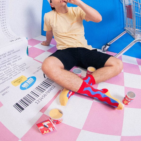Food-Themed Crew Socks - Curved Chips
