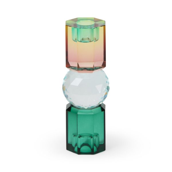 Faceted Crystal Candle Holder - Multi